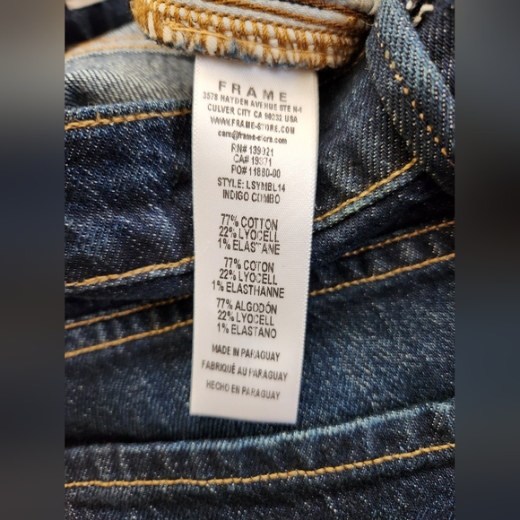 Frame Le Sylvie Slender Straight High Rise Blue Jeans Size 30 - Picture 6 of 12